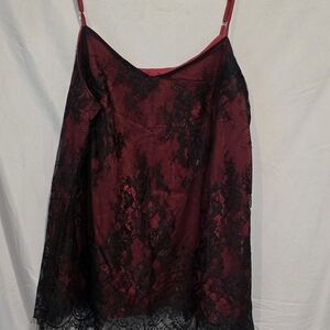 SHEIN Red and Black Lace Camisole